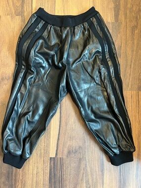 Tom Ford Black Leather-Effect Jogger Pants